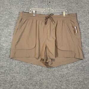 Old Navy Shorts Womens 2X XXL Beige Stretchtech Dry Quick Pull On Plus Size NEW